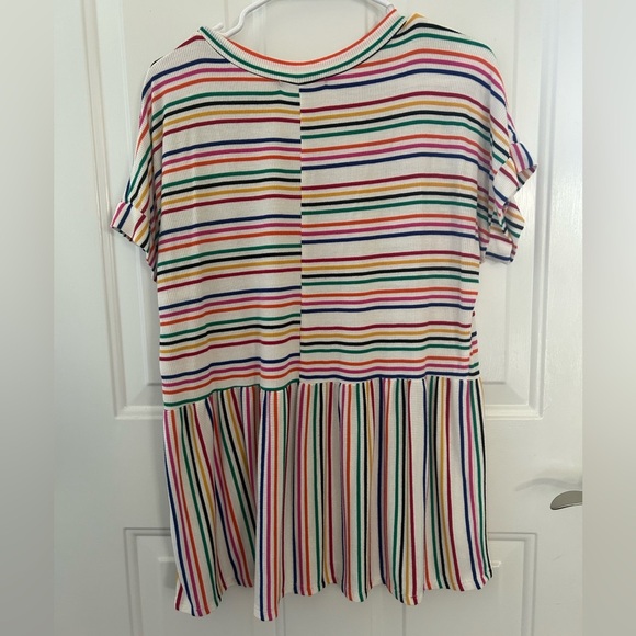Haptics by Holly Harper Oversized Colorful Striped Womens Top Size Small - Picture 6 of 7
